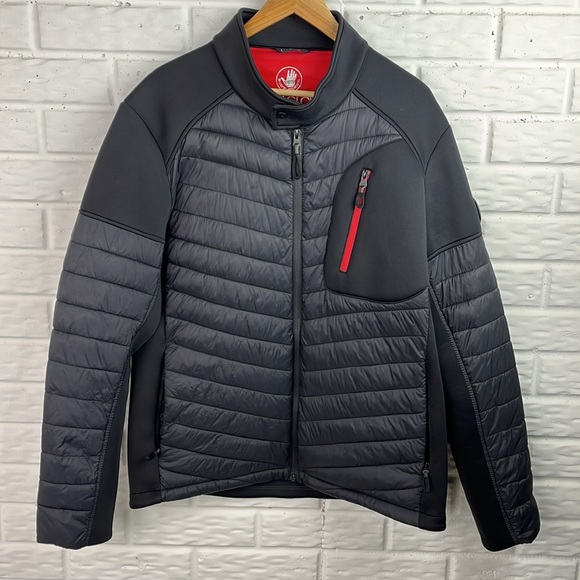 BODY GLOVE PUFFER NEOPRENE PRIMALOFT JACKET BLACK RED MENS SIZE LARGE - Picture 2 of 15